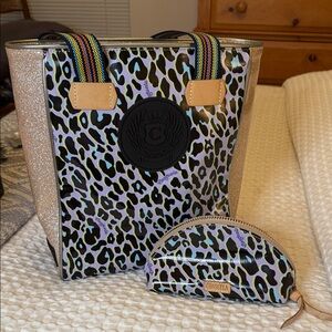 Consuela Multicolor Leopard Tote and Pouch